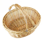 Large Empty Wicker Basket with swing handles